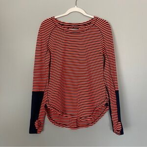 H2-  EUC-Lululemon Women's Run First Base Striped Long Sleeve Top
PTP 19”